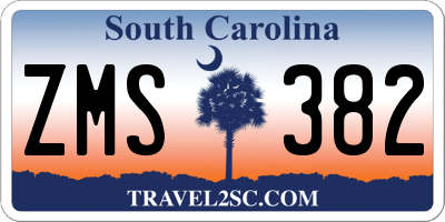 SC license plate ZMS382