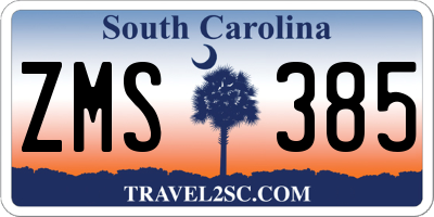 SC license plate ZMS385