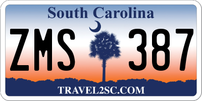 SC license plate ZMS387