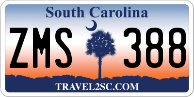 SC license plate ZMS388