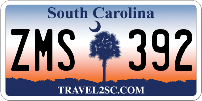 SC license plate ZMS392