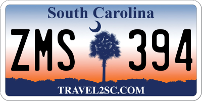 SC license plate ZMS394