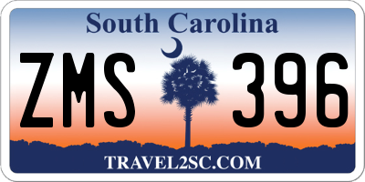 SC license plate ZMS396