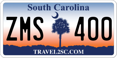 SC license plate ZMS400