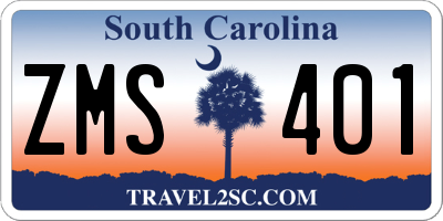 SC license plate ZMS401
