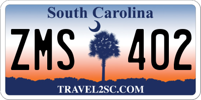 SC license plate ZMS402