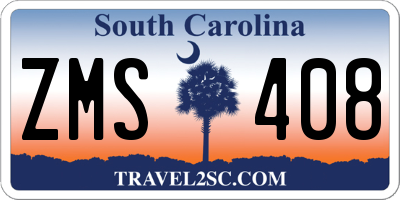 SC license plate ZMS408