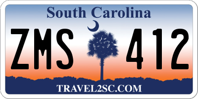 SC license plate ZMS412