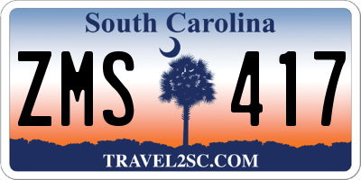 SC license plate ZMS417
