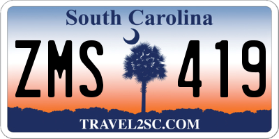 SC license plate ZMS419