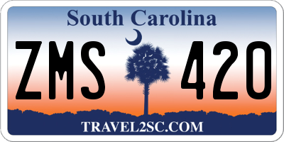 SC license plate ZMS420