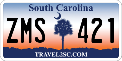 SC license plate ZMS421