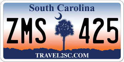 SC license plate ZMS425