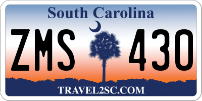 SC license plate ZMS430
