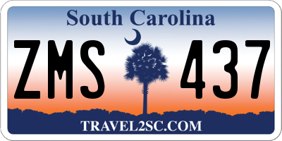 SC license plate ZMS437