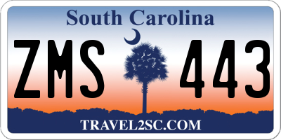 SC license plate ZMS443