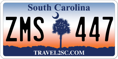 SC license plate ZMS447