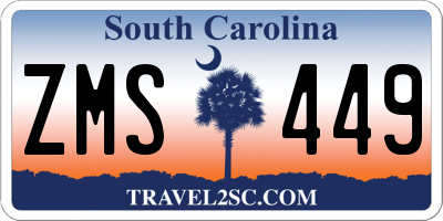 SC license plate ZMS449