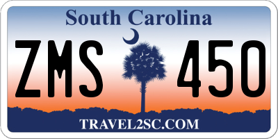 SC license plate ZMS450