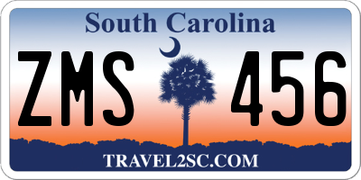 SC license plate ZMS456