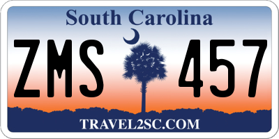 SC license plate ZMS457