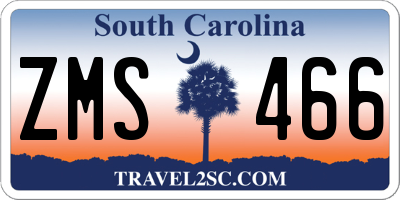 SC license plate ZMS466