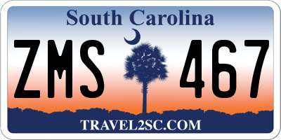SC license plate ZMS467