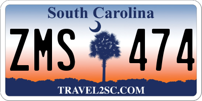 SC license plate ZMS474