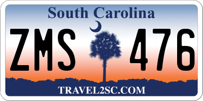 SC license plate ZMS476