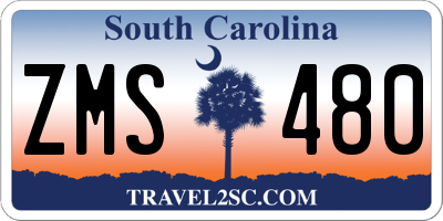 SC license plate ZMS480