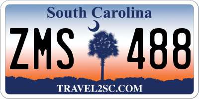 SC license plate ZMS488