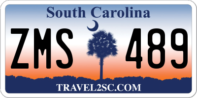 SC license plate ZMS489
