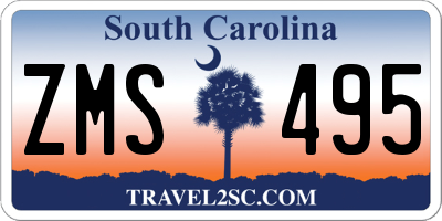 SC license plate ZMS495
