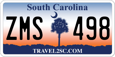 SC license plate ZMS498