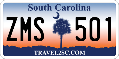 SC license plate ZMS501