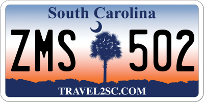 SC license plate ZMS502