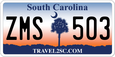 SC license plate ZMS503