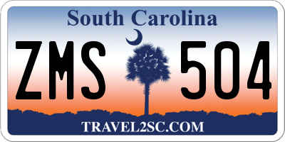 SC license plate ZMS504