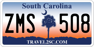 SC license plate ZMS508