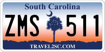 SC license plate ZMS511