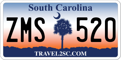 SC license plate ZMS520