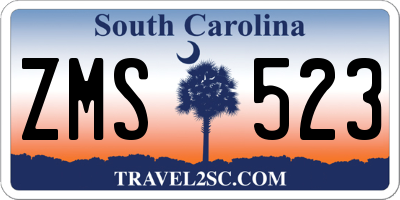 SC license plate ZMS523