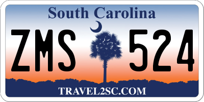 SC license plate ZMS524