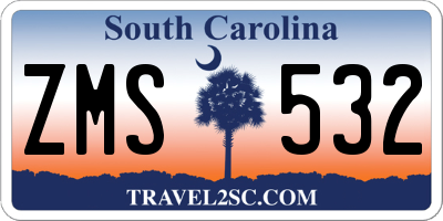 SC license plate ZMS532