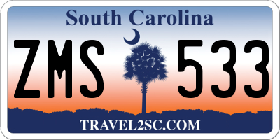 SC license plate ZMS533