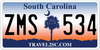 SC license plate ZMS534