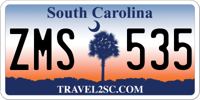 SC license plate ZMS535