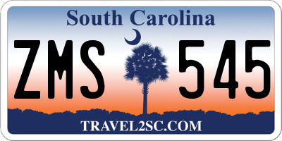 SC license plate ZMS545