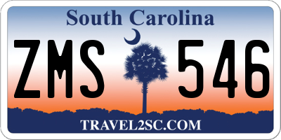 SC license plate ZMS546