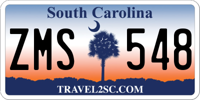 SC license plate ZMS548